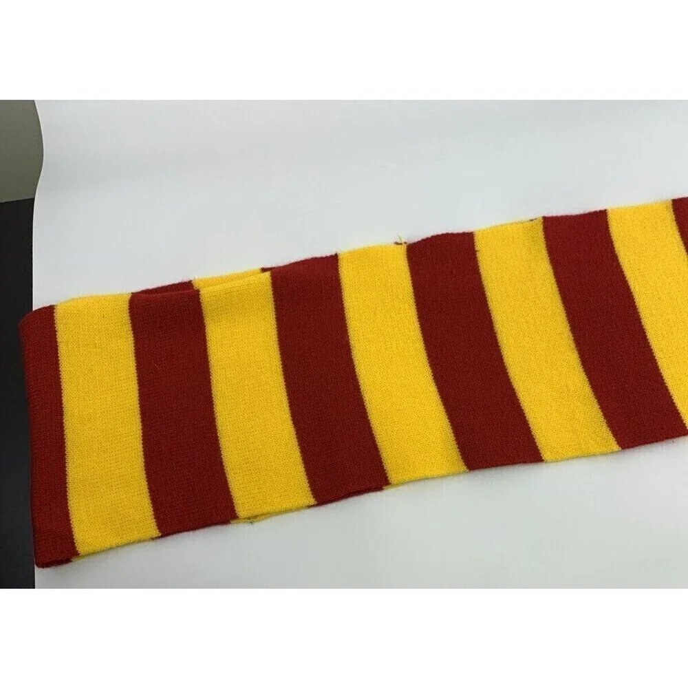 BOGO Harry Potter Gryffindor Striped Scarf Knit Fringe Patch One Size Red Yellow